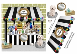 Attic Antiques Market Stall With Dog & Decoupage