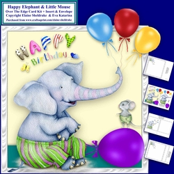 8 x 8 Happy Elephant & Little Mouse 8 x 8 Over The Edge Card Kit
