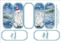 Christmas Polar Bears - Slim Five Fold Concertina Card