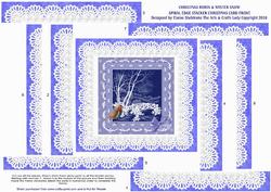 Christmas Robin & Winter Snow Spiral Edge Stacker Card