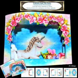 Rainbow Unicorn And The Sleeping Fairy - Diorama Tunnel Card Kit With Envelope