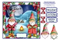 Christmas In Gnome Land - 8 x 8 Card Topper With Decoupage