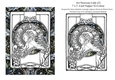 Art Nouveau Lady (2) 7 x 5 Digi Card Topper For You To Colour