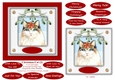 Christmas Cat (2) 6 x 6 Card Topper With Masses Of Greetings Tags