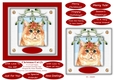 Christmas Cat (3) 6 x 6 Card Topper With Masses Of Greetings Tags
