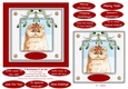 Christmas Cat (6) 6 x 6 Card Topper & Masses Of Greetings Tags