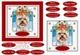 Christmas Puppy Dog (2) 6 x 6 Card Topper With Masses Of Greetings Tags