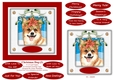 Christmas Puppy Dog (3) 6 x 6 Card Topper With Masses Of Greetings Tags
