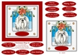 Christmas Puppy Dog (4) 6 x 6 Card Topper With Masses Of Greetings Tags
