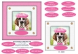 Spectacle Dogs In Pink Hats (1) - 6 x 6 Card Topper & Greetings Tags
