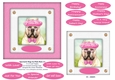 Spectacle Dogs In Pink Hats (2) - 6 x 6 Card Topper & Greetings Tags