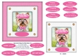 Spectacle Dogs In Pink Hats (3) - 6 x 6 Card Topper & Greetings Tags