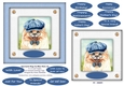 Spectacle Dogs In Blue Hats (4) - 6 x 6 Card Topper & Greetings Tags