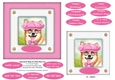 Spectacle Dogs In Pink Hats (5) - 6 x 6 Card Topper & Greetings Tags