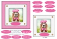 Spectacle Dogs In Pink Hats (6) - 6 x 6 Card Topper & Greetings Tags