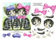 The Cross Eyed Kittens With Decoupage - To Fit 6 x 6 Cards