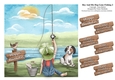 Boy & Dog Gone Fishing (3) - To Fit 8 x 8 Card - With Greetings Tags