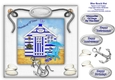 Blue Beach Hut Card Topper With Decoupage For Birthday, Anniversary, Retirement etc.