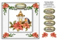 Christmas Robin & Poinsettias 8 x 8 Card Topper With Decoupage