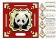 Red & Gold Chinese Giant Panda 7.5 x 7.5 Card Topper With Decoupage & Greetings Tags