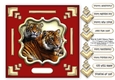 Red & Gold Chinese Tigers 7.5 x 7.5 Card Topper With Decoupage and Greetings Tags