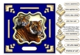 Royal Blue & Gold Chinese Tigers 7.5 x 7.5 Card Topper With Decoupage and Greetings Tags