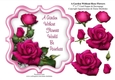 A Garden Without Pink Rose Flowers Would Be Pointless - 7 x 7 Card Topper With Decoupage