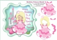 Blonde Birthday Princess With Castle - 7 x 7 Card Topper & Decoupage