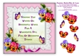 Pansies Butterflies & Lace 7.5 x 7.5 Card Topper With Decoupage
