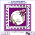 Pink Rose Lace & Pearls On Purple 6 x 6 Card Kit With Insert Envelope Gift Tag & Bookmark