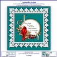 Cardinal Joy On Jade 6 x 6 Card Kit With Insert Envelope,Bookmark & Gift Tag