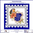 Poinsettia Christmas Robin On Blue 6 x 6 Card Kit With Insert Envelope Bookmark & Gift Tag