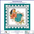 Poinsettia Christmas Robin On Jade 6 x 6 Card Kit With Insert Envelope Bookmark & Gift Tag