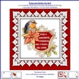 Poinsettia Christmas Robin On Red 6 x 6 Card Kit With Insert Envelope Bookmark & Gift Tag
