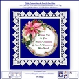 Pink Poinsettias Lace & Pearls On Blue 6 x 6 Card Kit With Insert Envelope Gift Tag & Bookmark