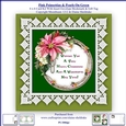 Pink Poinsettias Lace & Pearls On Green 6 x 6 Card Kit With Insert Envelope Gift Tag & Bookmark