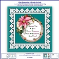 Pink Poinsettias Lace & Pearls On Jade 6 x 6 Card Kit With Insert Envelope Gift Tag & Bookmark