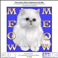Meow Meow Blue Eyed White Longhair Cat On Blue - 6 x 6 Card Kit