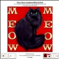 Meow Meow Black Longhair Cat On Red - 6 x 6 Card Kit
