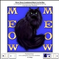 Meow Meow Black Longhair Cat On Blue - 6 x 6 Card Kit