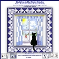 Black Christmas Cat In The Winter Window - 8 x 8 Card Kit