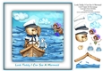 Look Teddy I Can See A Mermaid - 8 x 8 Card Topper With Decoupage