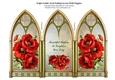 Triple Gothic Arch Folding Screen With Californian Poppies