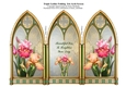 Triple Gothic Arch Folding Screen With Bearded Iris Flowers