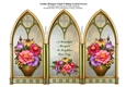 Triple Gothic Arch Folding Screen With A Bouquet Of Flowers