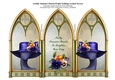 Triple Gothic Arch Folding Screen & Beautiful Pansy Chapeau Hat