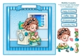 Bubbles Laundry - Square Card Topper With Decoupage