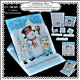 Christmas Mice & Snowman Easel Card Kit With Decoupage, Envelope, Tags & Greetings