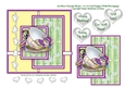 Art Deco Mouse In A Teacup - 6 x 6 Card Topper With Decoupage & Tags