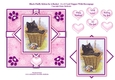 Black Fluffy Kitten In A Basket - 6 x 6 Card Topper With Decoupage & Tags